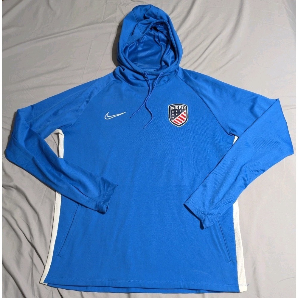 Nike Dri-FIT Academy 19 Hoodie Mens L Blue NEFC Soccer Training Pullover